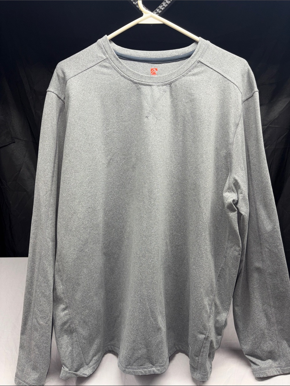 Men's Long Sleeve Crew Performance Tee - Heather Gray